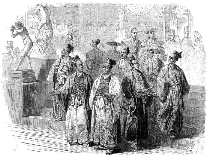 Framed Print : The Japanese Abassadors at the International Exhibition, 1862. Creator: Unknown Framed Print : The Japanese Abassadors at the International Exhibition, 1862. Creator: Unknown