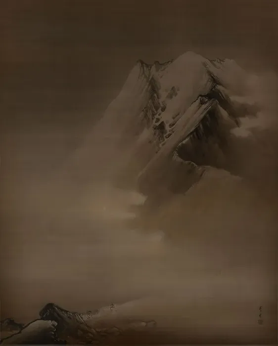 Framed Print : Japanese alps, 20th century. Creator: Yamamoto Shunkyo Framed Print : Japanese alps, 20th century. Creator: Yamamoto Shunkyo