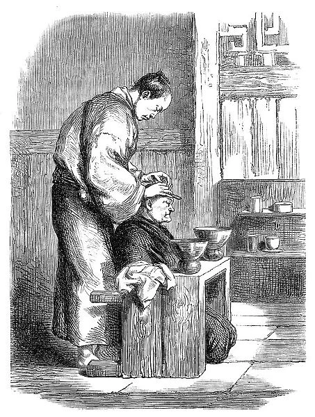 A Japanese barber - from a sketch by our special artist, 1864. Creator: Unknown
