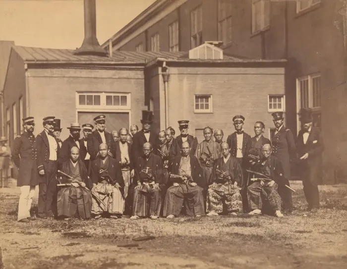 Framed Print : [Japanese Embassy, Navy Yard, Washington, DC], 1860. Creator: Mathew Brady