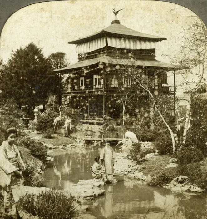 Framed Print : Japanese garden at the Worlds Fair, St Louis, Missouri, USA, 1904. Artist: Underwood & Underwood Framed Print : Japanese garden at the Worlds Fair, St Louis, Missouri, USA, 1904. Artist: Underwood & Underwood