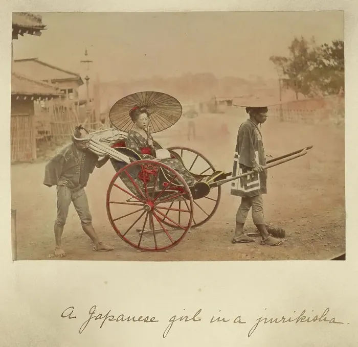 Framed Print : A Japanese girl in a jurikisha, about 1873-1883. Creator: Shinichi Suzuki I Framed Print : A Japanese girl in a jurikisha, about 1873-1883. Creator: Shinichi Suzuki I