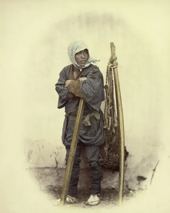 Framed Print : A Japanese Indentured Worker, 1866-1867. Creator: Felice Beato Framed Print : A Japanese Indentured Worker, 1866-1867. Creator: Felice Beato