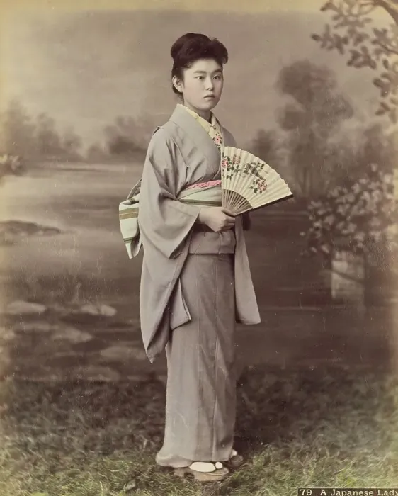 Framed Print : A Japanese Lady, 1870s-1890s. Creator: Kusakabe Kimbei Framed Print : A Japanese Lady, 1870s-1890s. Creator: Kusakabe Kimbei