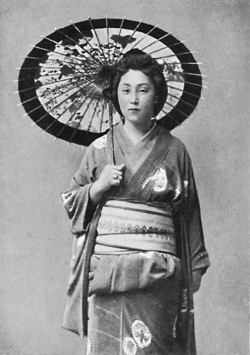 Framed Print : A Japanese lady in walking costume, 1902 Framed Print : A Japanese lady in walking costume, 1902