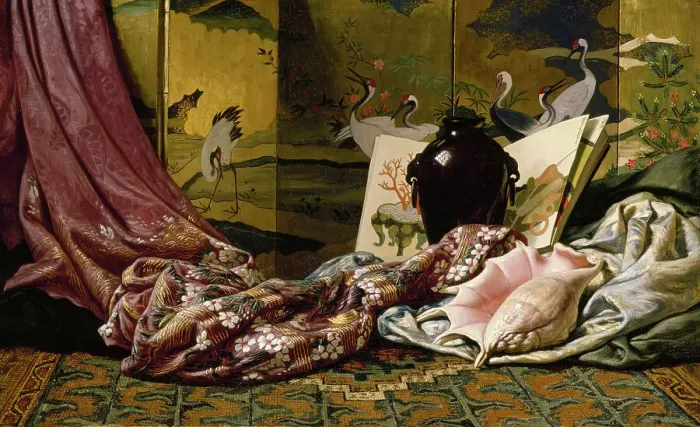 Framed Print : Japanese Still Life, 1879. Creator: Elihu Vedder Framed Print : Japanese Still Life, 1879. Creator: Elihu Vedder
