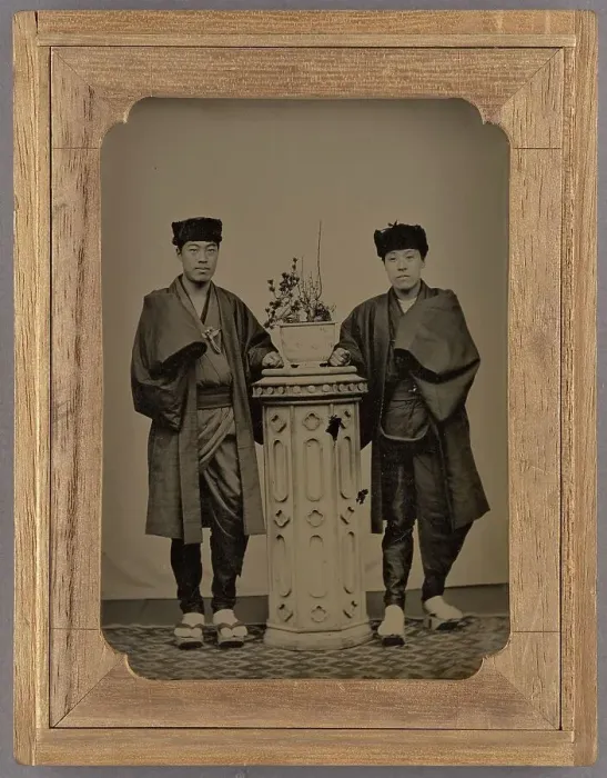 Framed Print : Two Japanese Men, about 1870s-1890s. Creator: Unknown Framed Print : Two Japanese Men, about 1870s-1890s. Creator: Unknown