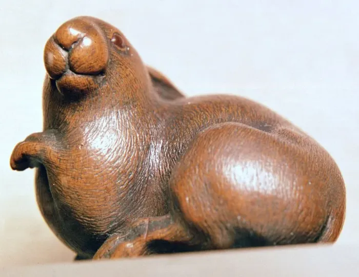 Framed Print : Japanese Netsuke of a hare Framed Print : Japanese Netsuke of a hare
