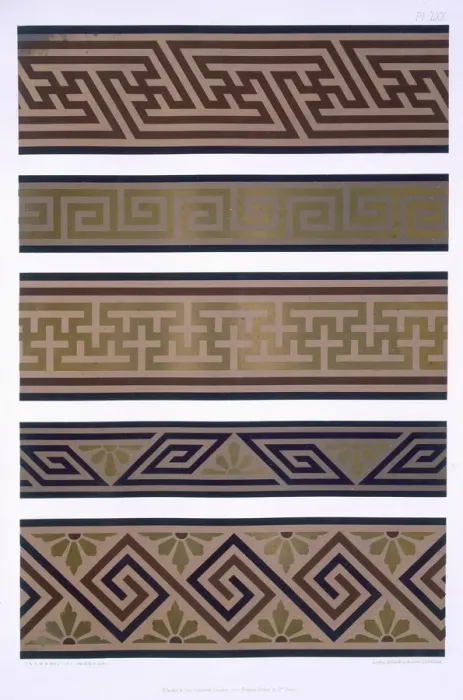 Framed Print : Japanese Ornament: Bands or borders in gold on dark colour grounds, pub. 1892. Creator Framed Print : Japanese Ornament: Bands or borders in gold on dark colour grounds, pub. 1892. Creator