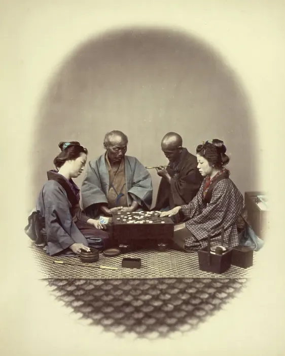 Framed Print : Japanese Playing Goobun, 1866-1867. Creator: Felice Beato Framed Print : Japanese Playing Goobun, 1866-1867. Creator: Felice Beato