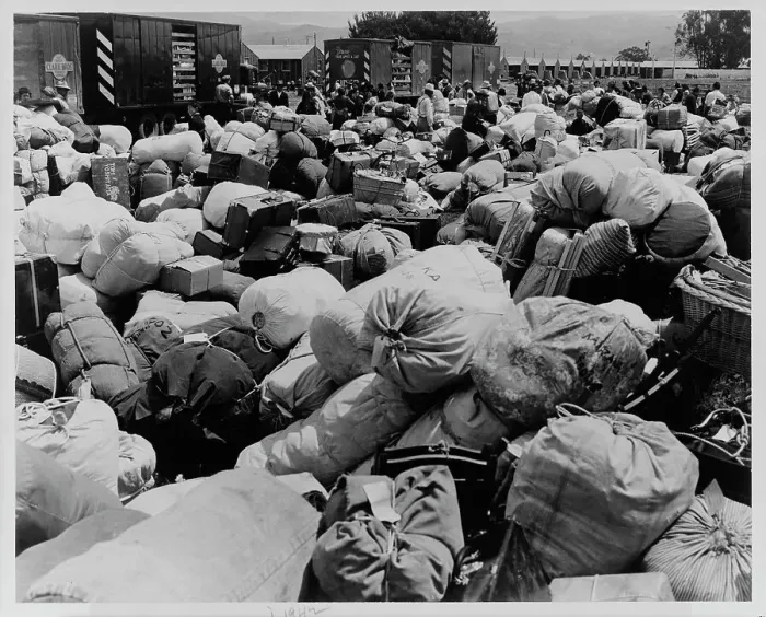 Framed Print : Japanese relocation, California, 1942. Creator: Dorothea Lange