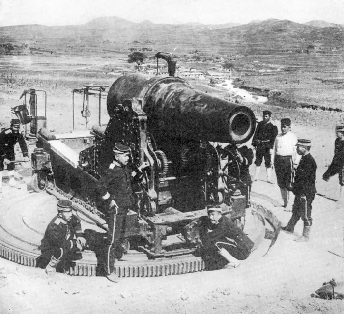 Framed Print : Japanese siege gun, Russo-Japanese War, 1904-5 Framed Print : Japanese siege gun, Russo-Japanese War, 1904-5