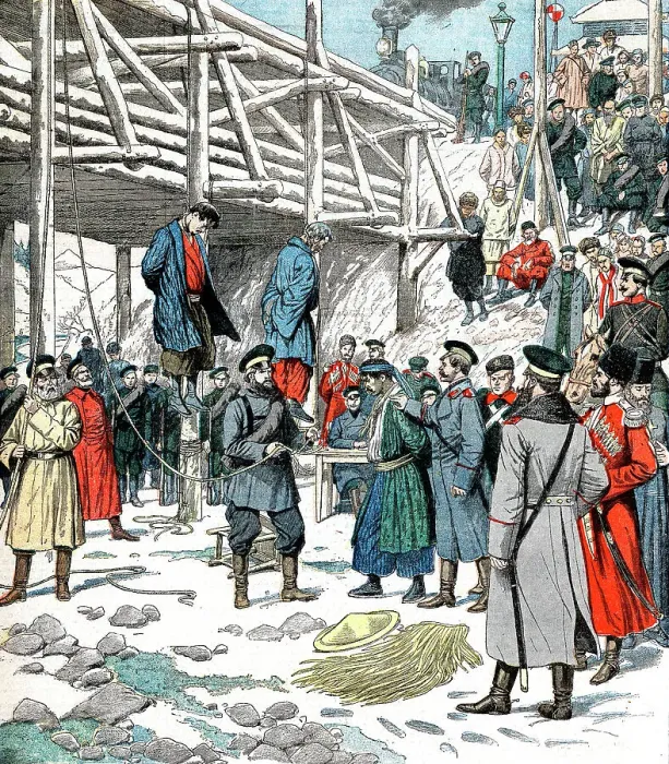Framed Print : Japanese spies being hanged, Russo-Japanese War, 1904-5 Framed Print : Japanese spies being hanged, Russo-Japanese War, 1904-5