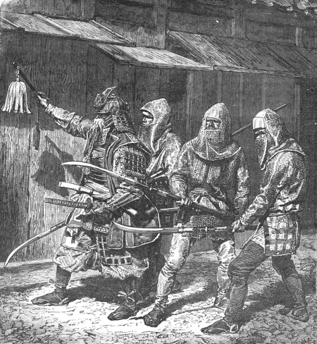 Framed Print : Japanese warriors of the civil wars in the thirteenth century; A European Sojourn in Japan, 1875. Creator: Unknown Framed Print : Japanese warriors of the civil wars in the thirteenth century; A European Sojourn in Japan, 1875. Creator: Unknown