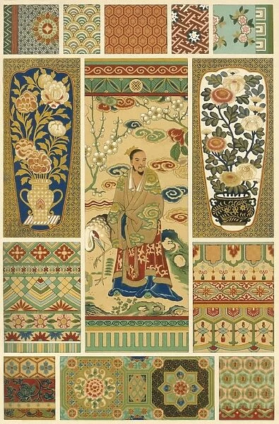 Japanese weaving, painting and cloisonne, (1898). Creator: Unknown