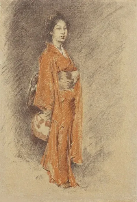 Framed Print : Japanese Woman in Kimono. Artist: Blum, Robert Frederick (1857-1903) Framed Print : Japanese Woman in Kimono. Artist: Blum, Robert Frederick (1857-1903)