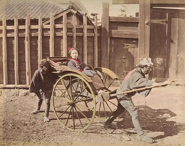 [Japanese Woman Posing in a Carriage], 1870s. Creator: Unknown