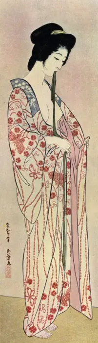 Framed Print : A Japanese woman wearing a nagajuban, 1920 (1930). Artist: Hashiguchi Goyo Framed Print : A Japanese woman wearing a nagajuban, 1920 (1930). Artist: Hashiguchi Goyo