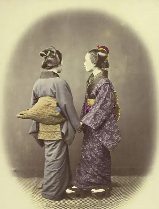 Framed Print : Two Japanese Women, 1866-1867. Creator: Felice Beato Framed Print : Two Japanese Women, 1866-1867. Creator: Felice Beato