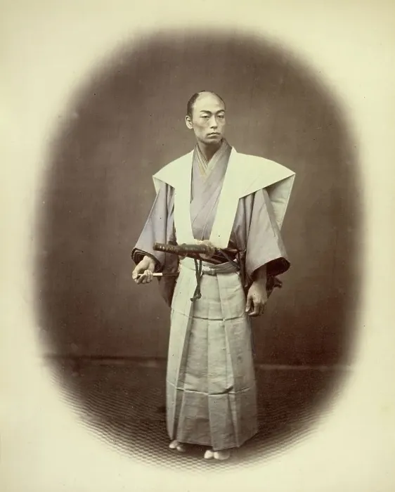 Framed Print : Japanese Yakonin in Dress of Ceremony, 1866-1867. Creator: Felice Beato Framed Print : Japanese Yakonin in Dress of Ceremony, 1866-1867. Creator: Felice Beato