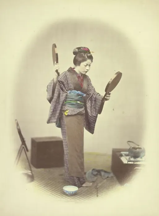 Framed Print : A Japanese Young Lady in Bridal Dress, 1866-1867. Creator: Felice Beato Framed Print : A Japanese Young Lady in Bridal Dress, 1866-1867. Creator: Felice Beato