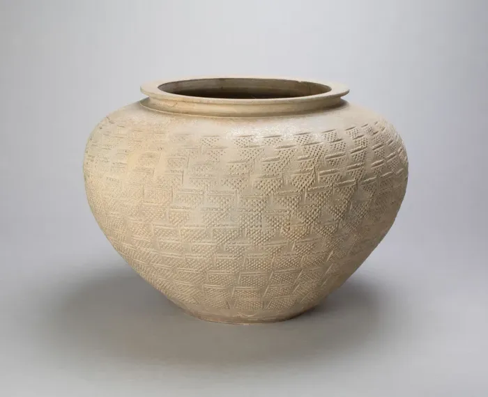 Framed Print : Jar with Basketweave Pattern, Three Kingdoms period (A. D. 220-265), 2nd century A. D
