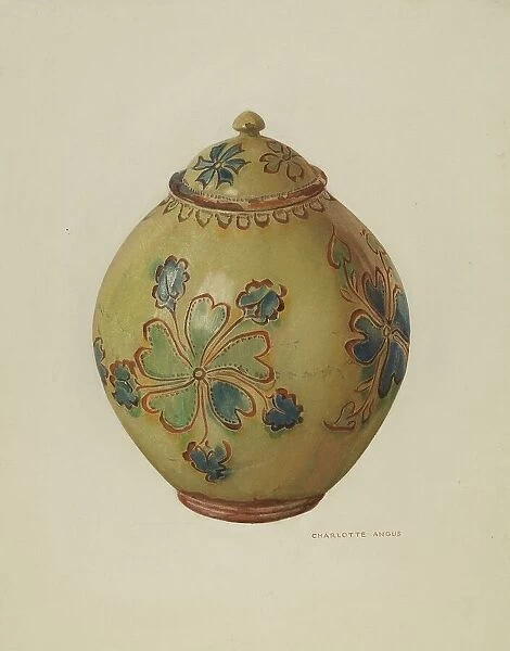 Jar with Cover, c. 1936. Creator: Charlotte Angus
