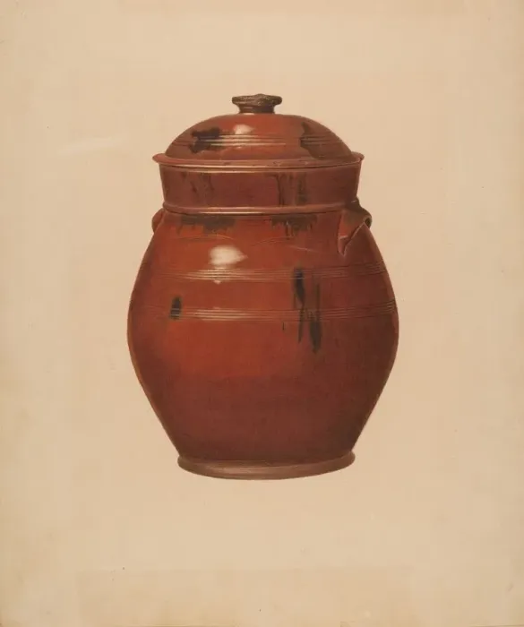 Framed Print : Jar with Cover, c. 1939. Creator: Alvin Shiren Framed Print : Jar with Cover, c. 1939. Creator: Alvin Shiren