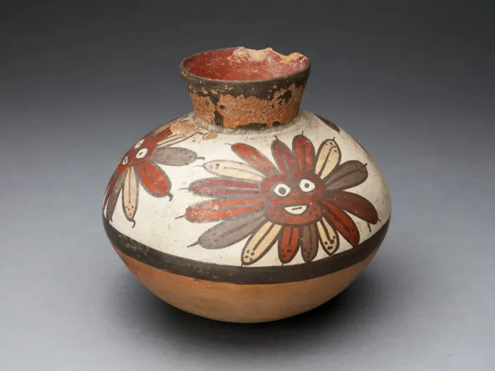 Framed Print : Jar Depicting Abstract Face Surrounded by Feather Motifs, 180 B. C. / A. D. 500 Framed Print : Jar Depicting Abstract Face Surrounded by Feather Motifs, 180 B. C. / A. D. 500