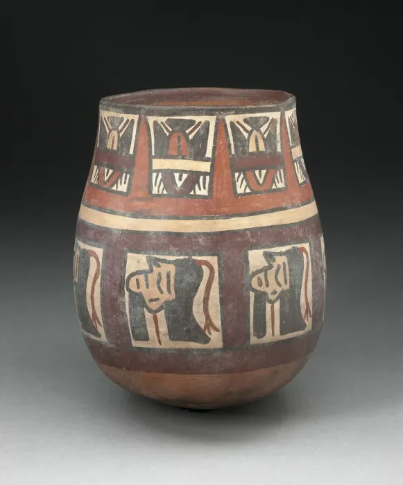 Framed Print : Jar Depicting Bands of Trophy Heads and Seeds, 180 B. C. / A. D. 500. Creator: Unknown Framed Print : Jar Depicting Bands of Trophy Heads and Seeds, 180 B. C. / A. D. 500. Creator: Unknown