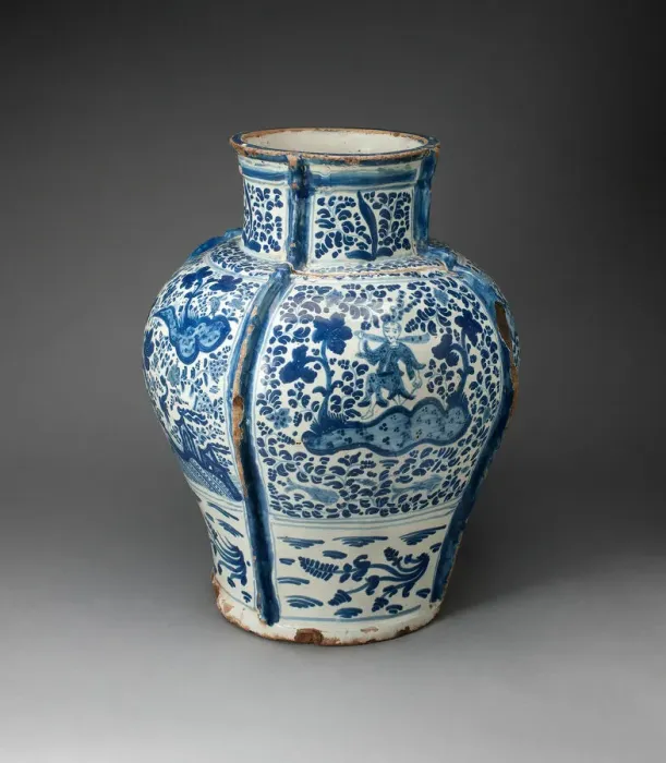 Framed Print : Jar Depicting Figure in an Exotic Landscape, 1675 / 1750. Creator: Unknown Framed Print : Jar Depicting Figure in an Exotic Landscape, 1675 / 1750. Creator: Unknown