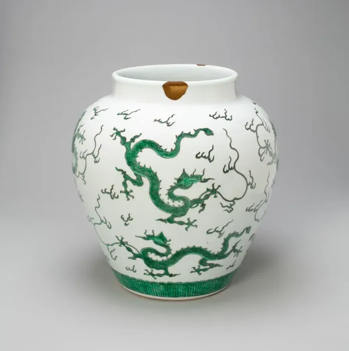 Framed Print : Jar with Dragons, Qing dynasty (1644-1911), Kangxi period (1662-1722). Creator: Unknown