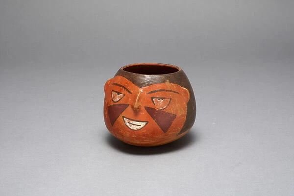 Jar in the Form of an Abstract Human Head, Probably a Trophy Head, 180 B. C.  /  A. D. 500