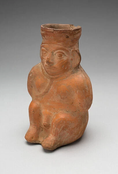 Jar in the Form of a Captive with Modeled Head, Rope Encircling Neck, and Tied Hands