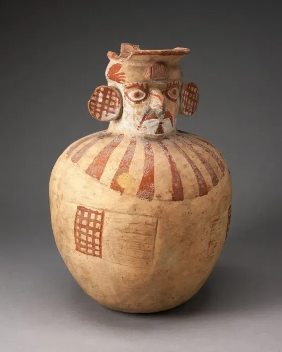 Framed Print : Jar in the Form of a Figure with Modeled Head, Painted Face, and Wearing a Wide Collar Framed Print : Jar in the Form of a Figure with Modeled Head, Painted Face, and Wearing a Wide Collar