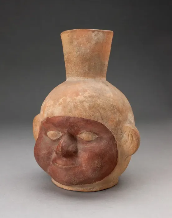 Framed Print : Jar in Form of a Human Head with Large Cheeks, 100 B. C. / A. D. 500. Creator: Unknown Framed Print : Jar in Form of a Human Head with Large Cheeks, 100 B. C. / A. D. 500. Creator: Unknown