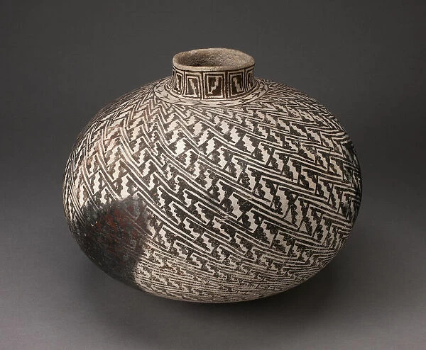Jar with Interlocking-Stepped Motifs in Diagonal Pattern, A. D. 950  /  1400. Creator: Unknown