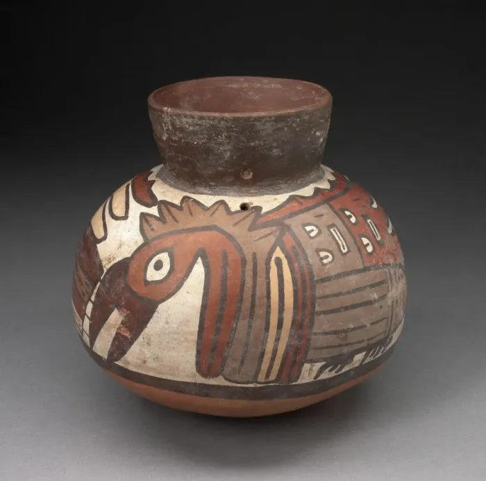 Framed Print : Jar with Narrowed Neck Depicting Abstract Birds, 180 B. C. / A. D. 500. Creator: Unknown Framed Print : Jar with Narrowed Neck Depicting Abstract Birds, 180 B. C. / A. D. 500. Creator: Unknown