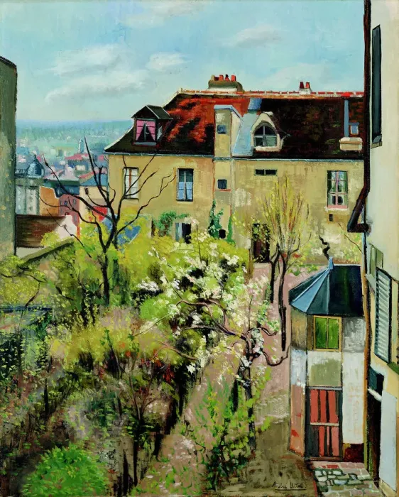 Framed Print : Jardin de la maison d Utrillo, 1913 Framed Print : Jardin de la maison d Utrillo, 1913