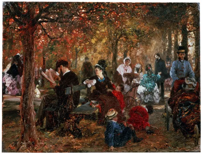 Framed Print : In the Jardin de Luxembourg (A reminiscence of the Jardin de Luxembourg), 1876. Artist: Adolph Menzel Framed Print : In the Jardin de Luxembourg (A reminiscence of the Jardin de Luxembourg), 1876. Artist: Adolph Menzel