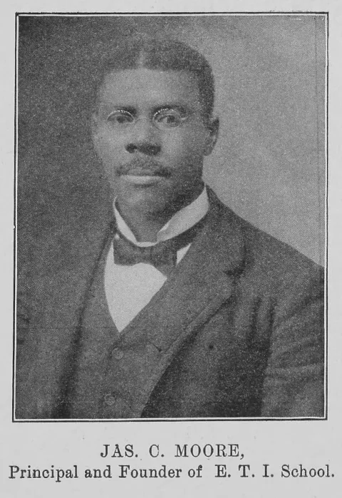 Framed Print : Jas. C. Moore, Principal and Founder of E. T. I. School, 1903. Creator: Unknown Framed Print : Jas. C. Moore, Principal and Founder of E. T. I. School, 1903. Creator: Unknown