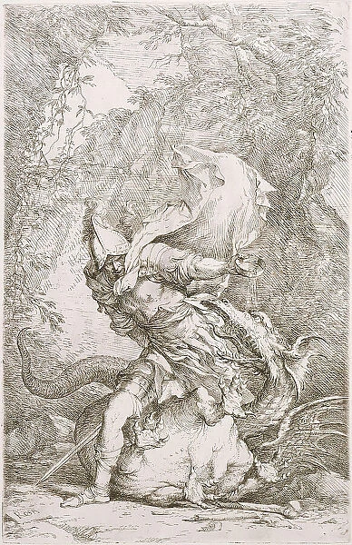 Jason and the Dragon, between circa 1663 and circa 1664. Creator: Salvator Rosa