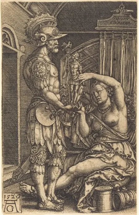 Framed Print : Jason and Medea, 1529. Creator: Heinrich Aldegrever