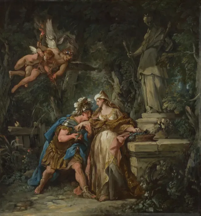 Framed Print : Jason swearing Eternal Affection to Medea, 1743. Artist: Troy, Jean-Francois de (1679-1752) Framed Print : Jason swearing Eternal Affection to Medea, 1743. Artist: Troy, Jean-Francois de (1679-1752)