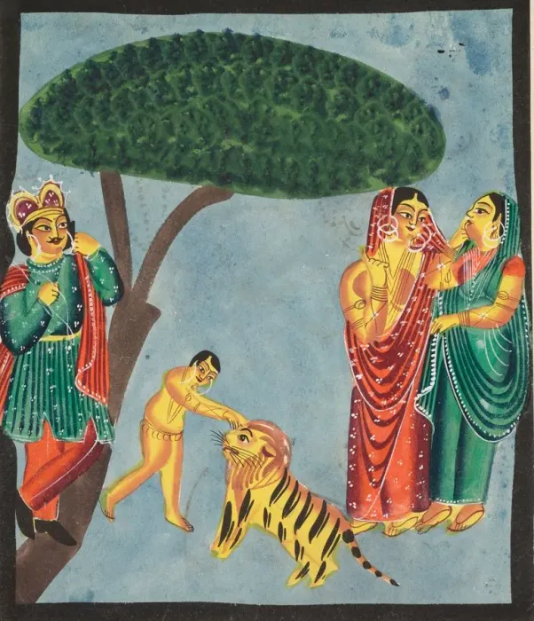 Framed Print : Jatayu (Ramas Mythical Bird) Hinders Ravanas Chariot, Trying to Prevent Abduction of Sita, 1800s Framed Print : Jatayu (Ramas Mythical Bird) Hinders Ravanas Chariot, Trying to Prevent Abduction of Sita, 1800s
