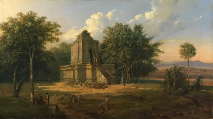 Framed Print : Javanese Temple in Ruins, 1860. Creator: Raden Saleh