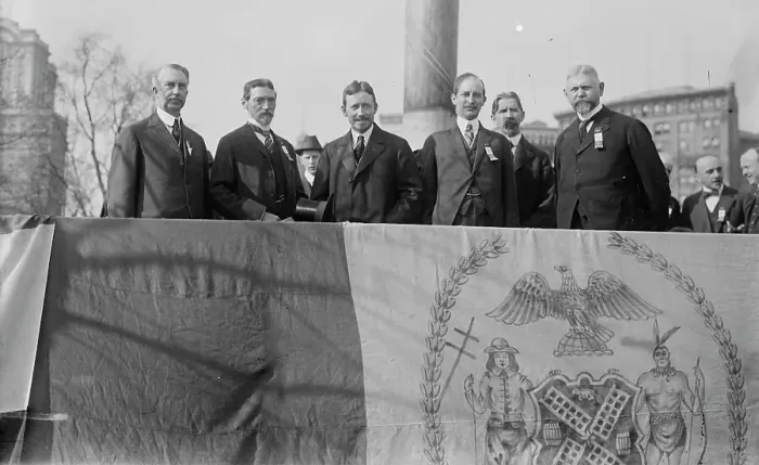 Framed Print : J.B. Pine, Lewis H. Pounds, George McAneny, G.F. Kunz, 1916. Creator: Bain News Service Framed Print : J.B. Pine, Lewis H. Pounds, George McAneny, G.F. Kunz, 1916. Creator: Bain News Service