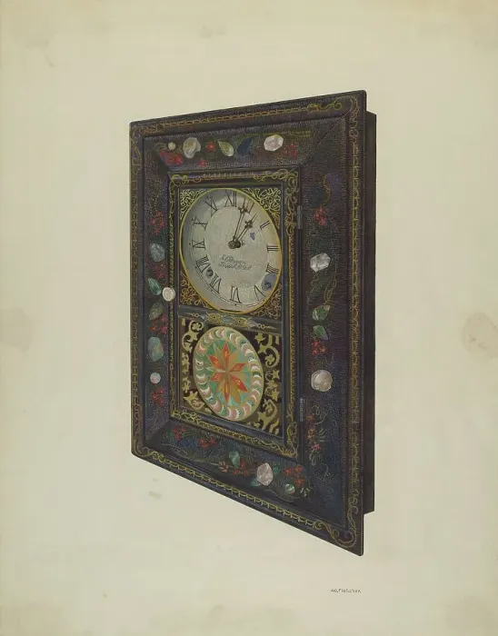 Framed Print : J.C. Brown Clock, probably 1940. Creator: William O. Fletcher Framed Print : J.C. Brown Clock, probably 1940. Creator: William O. Fletcher