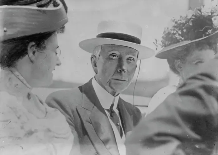 Framed Print : J.D. Rockefeller with others on his birthday, 1910. Creator: Bain News Service Framed Print : J.D. Rockefeller with others on his birthday, 1910. Creator: Bain News Service