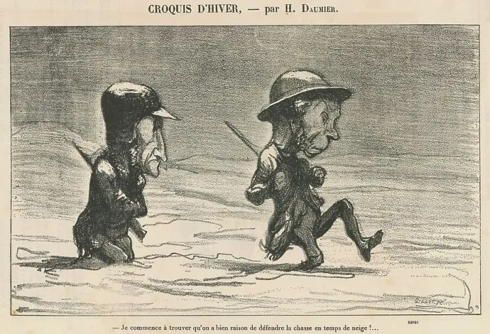 Framed Print : Je commence a trouver... en temps de neige!... 19th century. Creator: Honore Daumier Framed Print : Je commence a trouver... en temps de neige!... 19th century. Creator: Honore Daumier